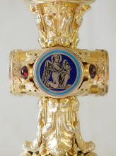 Ornate French antique solid silver gilt Gothic Chapel Set